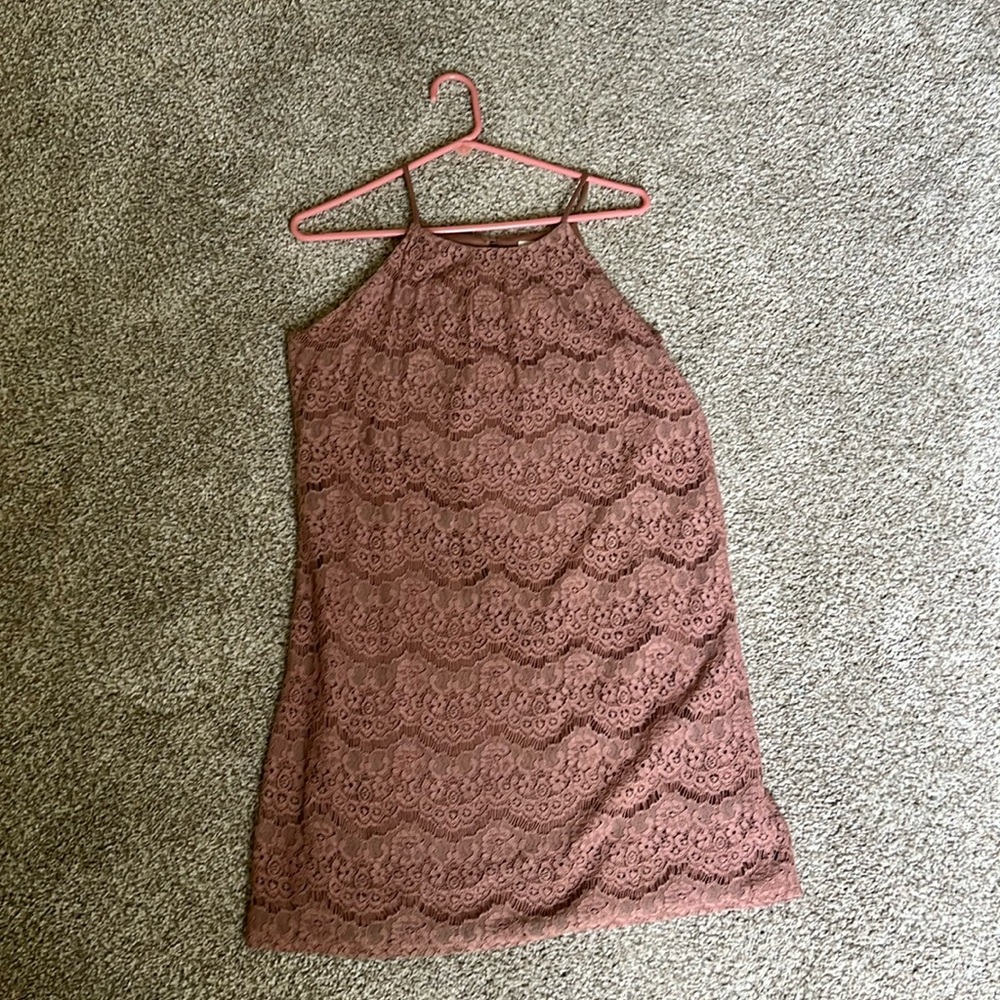 Monteau nude pink dress with lace